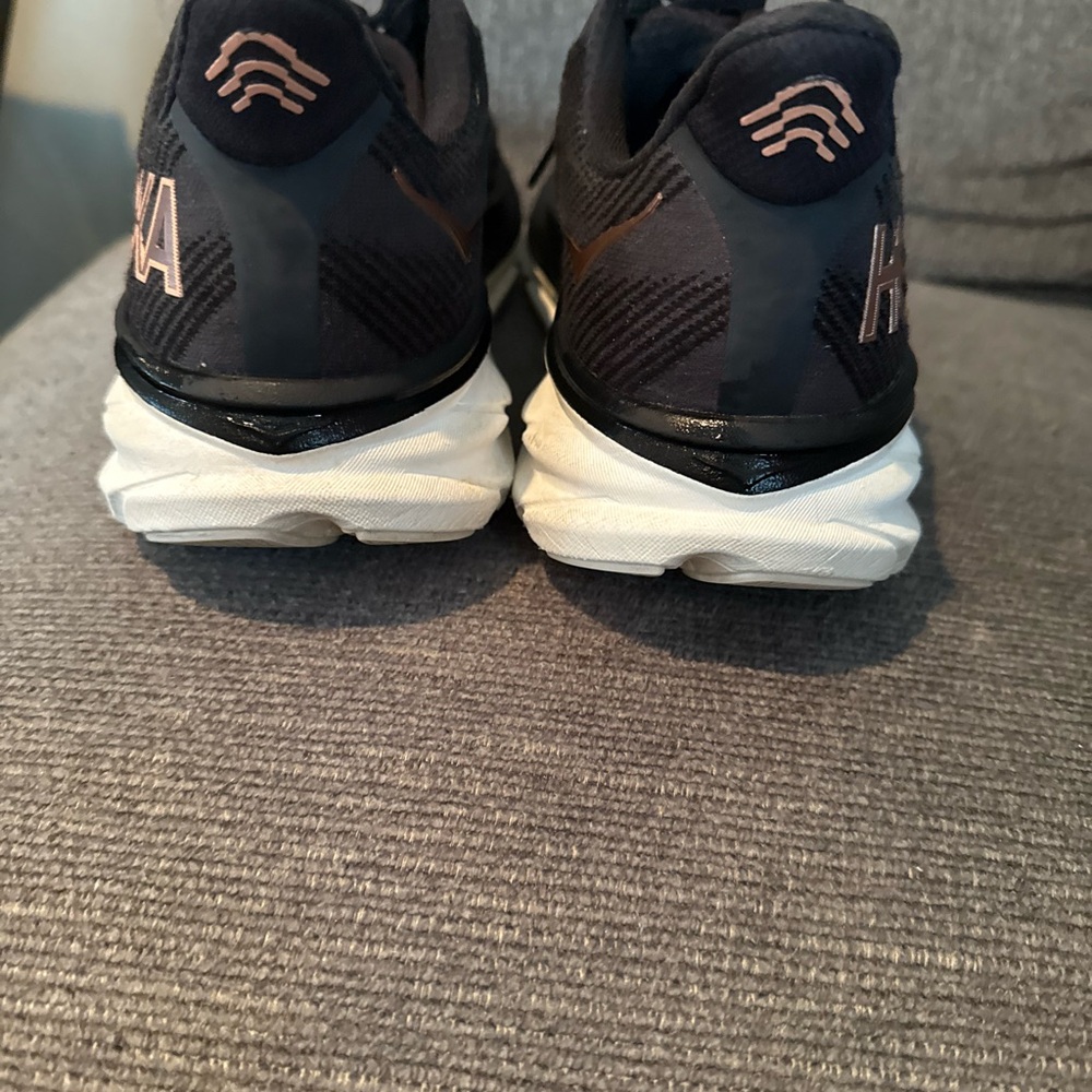 Hoka Black and White Athletic Shoes